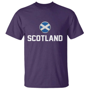 Scotland Round Saltire Flag Emblem T Shirt Classic Varsity Typography Sports Fans