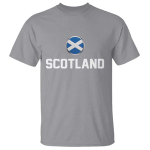 Scotland Round Saltire Flag Emblem T Shirt Classic Varsity Typography Sports Fans