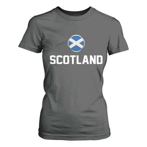 Scotland Round Saltire Flag Emblem T Shirt For Women Classic Varsity Typography Sports Fans