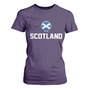 Scotland Round Saltire Flag Emblem T Shirt For Women Classic Varsity Typography Sports Fans
