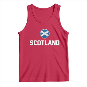 Scotland Round Saltire Flag Emblem Tank Top Classic Varsity Typography Sports Fans