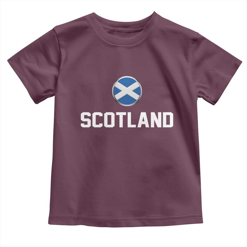 Scotland Round Saltire Flag Emblem Toddler T Shirt Classic Varsity Typography Sports Fans