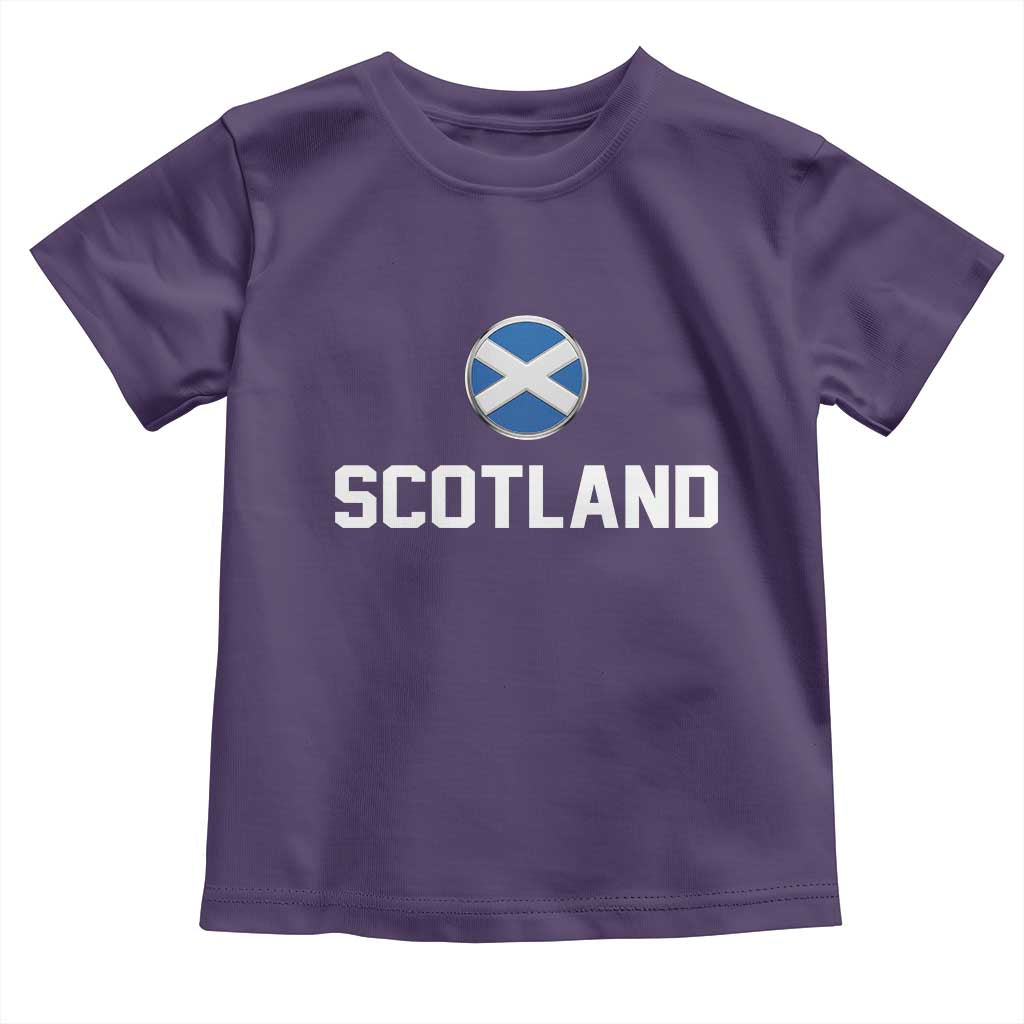 Scotland Round Saltire Flag Emblem Toddler T Shirt Classic Varsity Typography Sports Fans