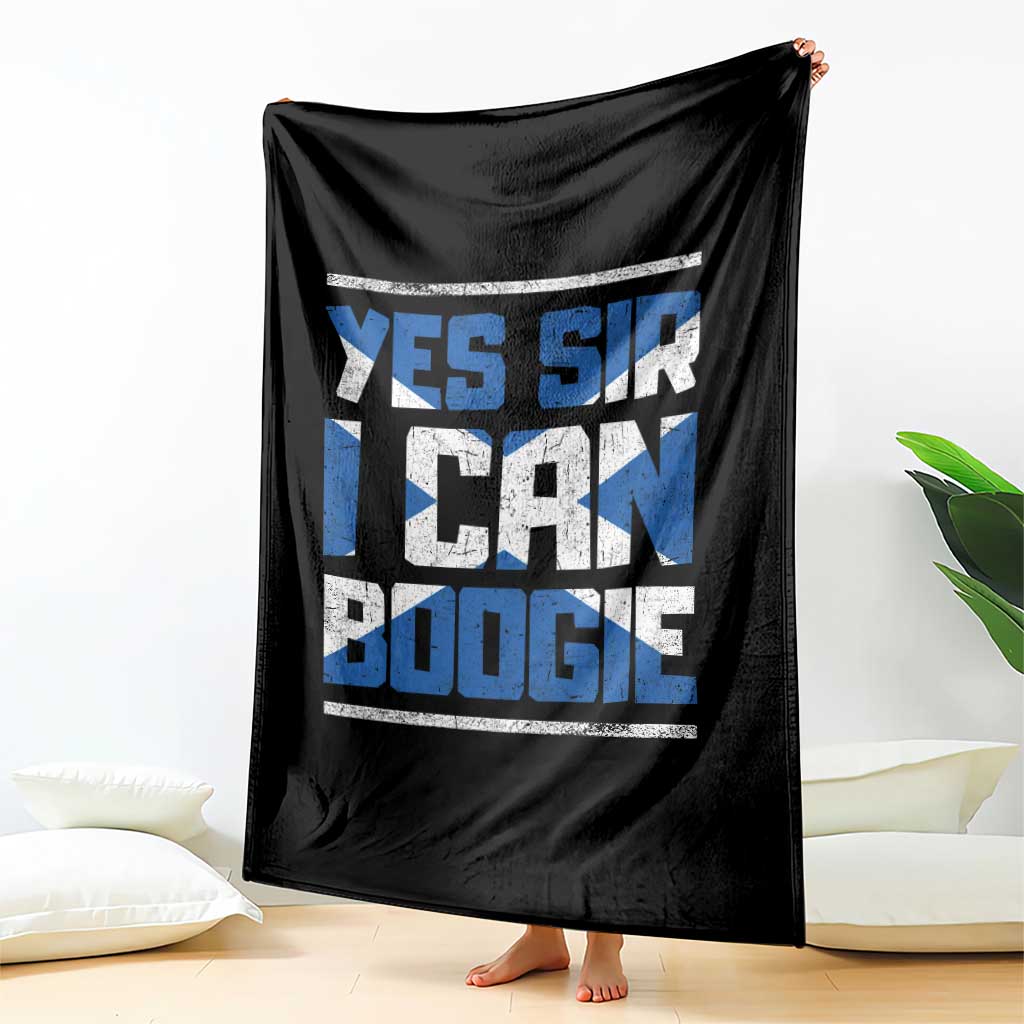 Funny Scottish Anthem Fan Saltire Flag Throw Blanket Yes Sir I Can Boogie Sports Style Scotland Football Supporters