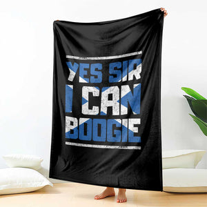 Funny Scottish Anthem Fan Saltire Flag Throw Blanket Yes Sir I Can Boogie Sports Style Scotland Football Supporters