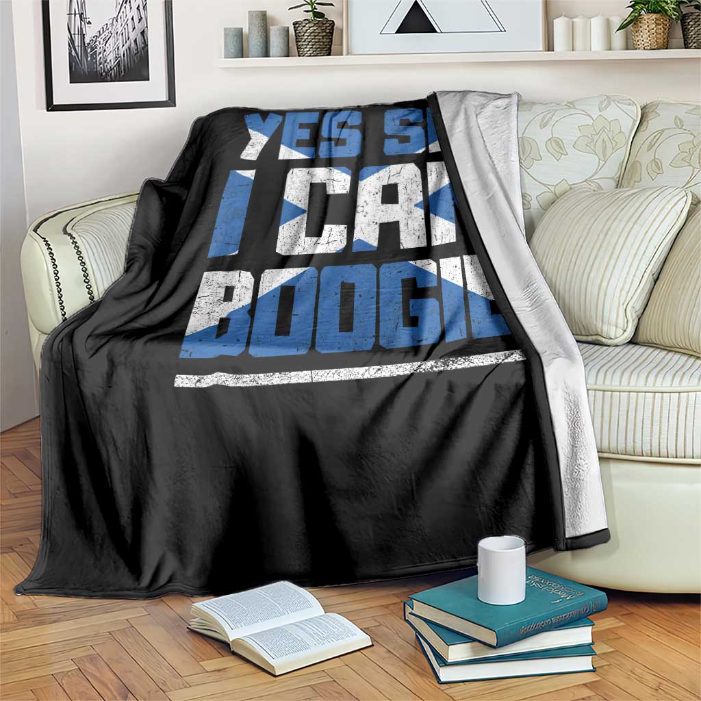 Funny Scottish Anthem Fan Saltire Flag Throw Blanket Yes Sir I Can Boogie Sports Style Scotland Football Supporters