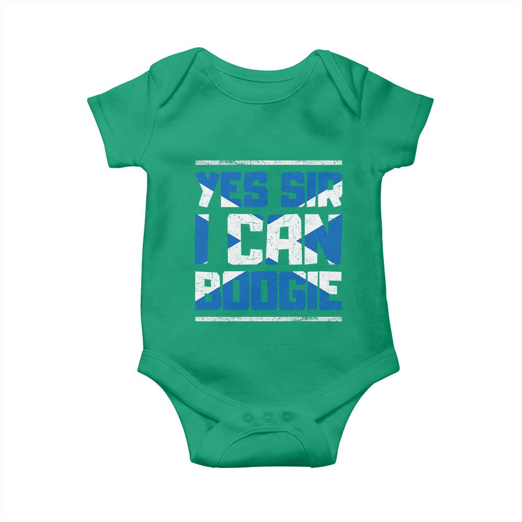 Funny Scottish Anthem Fan Saltire Flag Baby Onesie Yes Sir I Can Boogie Sports Style Scotland Football Supporters