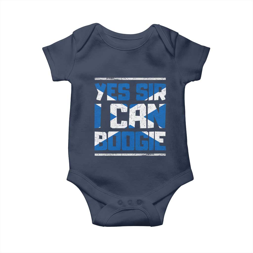 Funny Scottish Anthem Fan Saltire Flag Baby Onesie Yes Sir I Can Boogie Sports Style Scotland Football Supporters