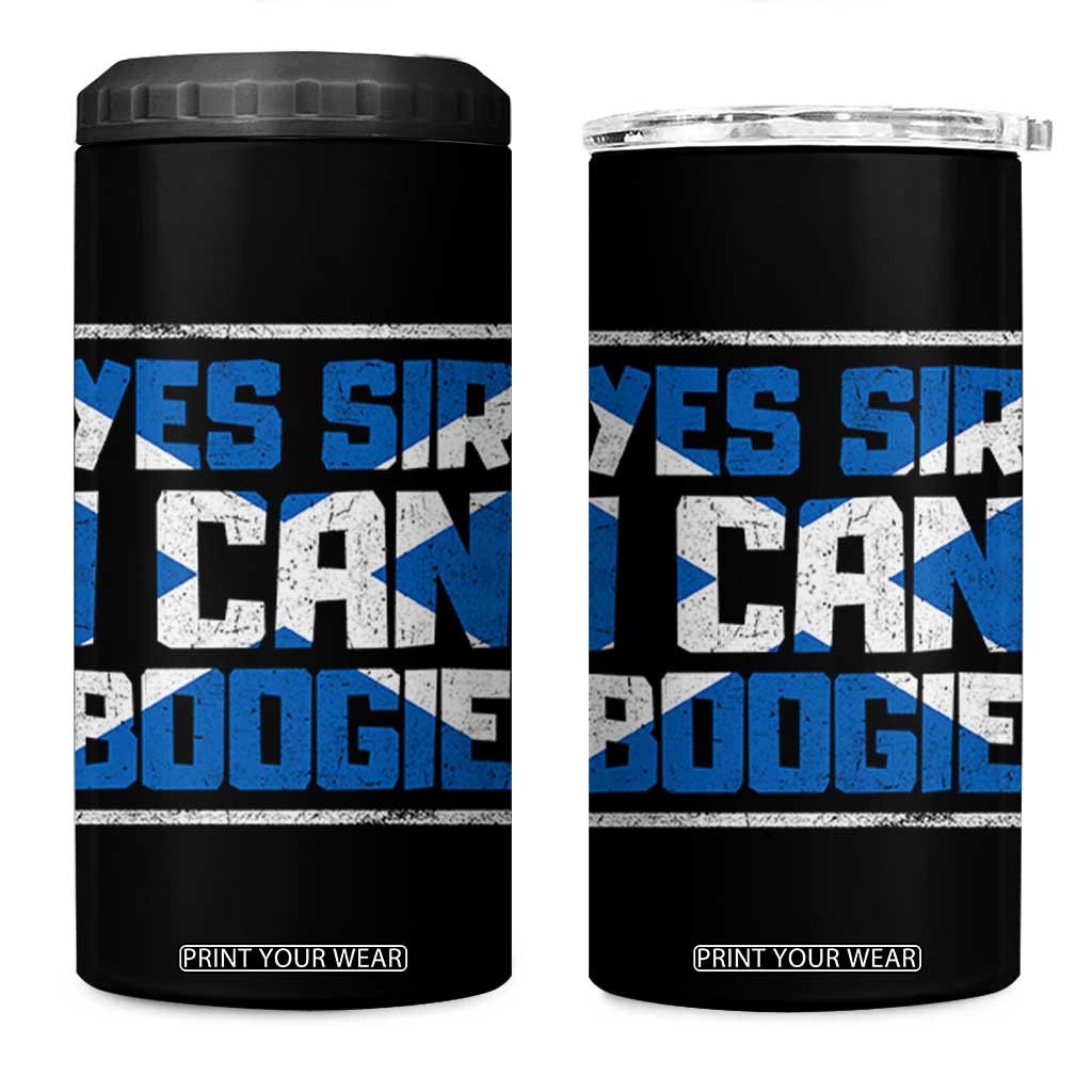 Funny Scottish Anthem Fan Saltire Flag 4 in 1 Can Cooler Tumbler Yes Sir I Can Boogie Sports Style Scotland Football Supporters
