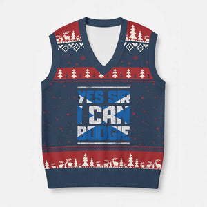 Funny Scottish Anthem Fan Saltire Flag V-Neck Knit Sweater Vest Yes Sir I Can Boogie Sports Style Scotland Football Supporters