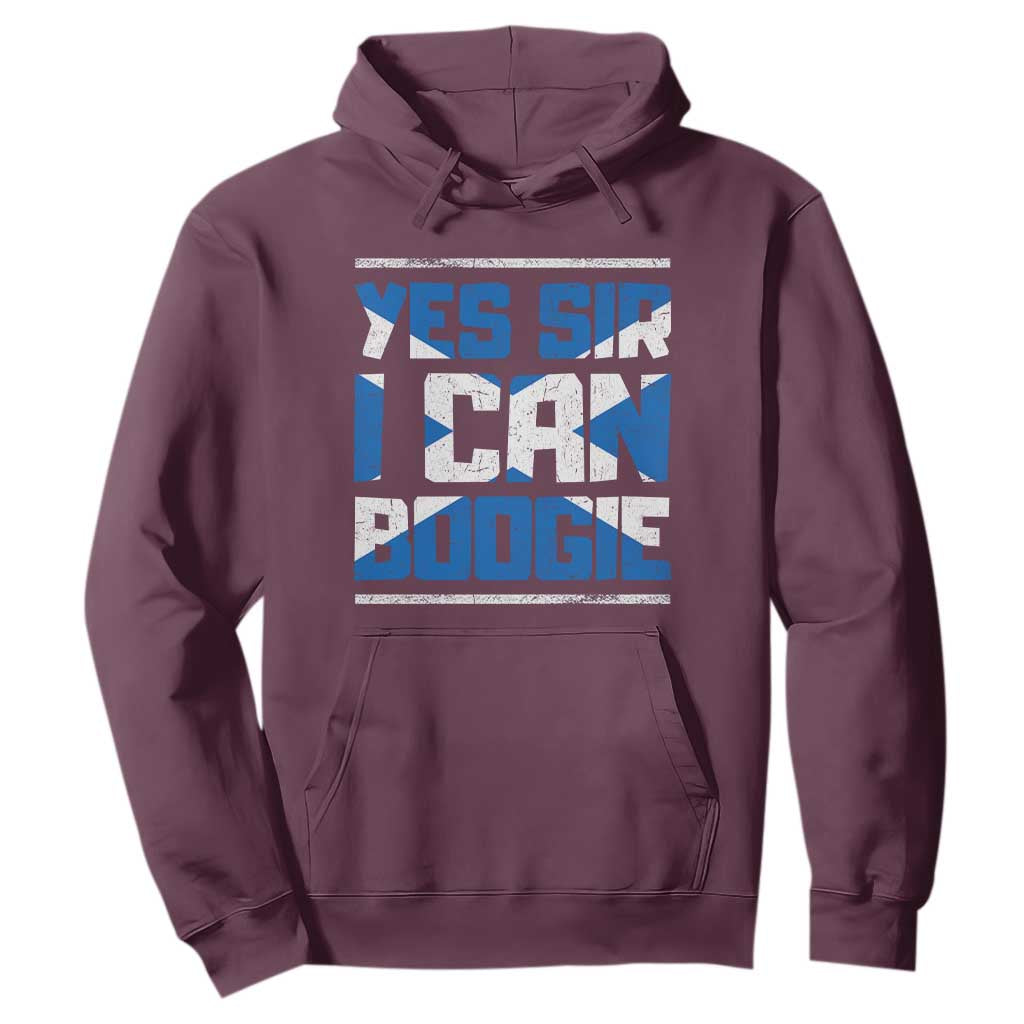 Funny Scottish Anthem Fan Saltire Flag Hoodie Yes Sir I Can Boogie Sports Style Scotland Football Supporters
