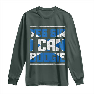 Funny Scottish Anthem Fan Saltire Flag Long Sleeve Shirt Yes Sir I Can Boogie Sports Style Scotland Football Supporters