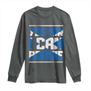 Funny Scottish Anthem Fan Saltire Flag Long Sleeve Shirt Yes Sir I Can Boogie Sports Style Scotland Football Supporters