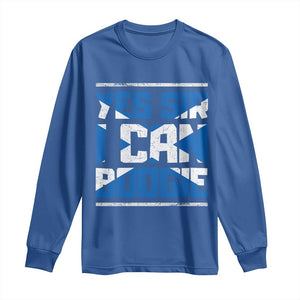 Funny Scottish Anthem Fan Saltire Flag Long Sleeve Shirt Yes Sir I Can Boogie Sports Style Scotland Football Supporters