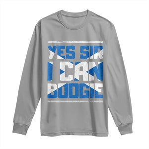 Funny Scottish Anthem Fan Saltire Flag Long Sleeve Shirt Yes Sir I Can Boogie Sports Style Scotland Football Supporters