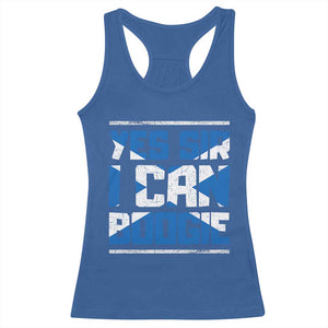 Funny Scottish Anthem Fan Saltire Flag Racerback Tank Top Yes Sir I Can Boogie Sports Style Scotland Football Supporters