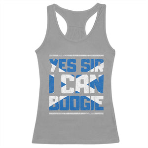 Funny Scottish Anthem Fan Saltire Flag Racerback Tank Top Yes Sir I Can Boogie Sports Style Scotland Football Supporters