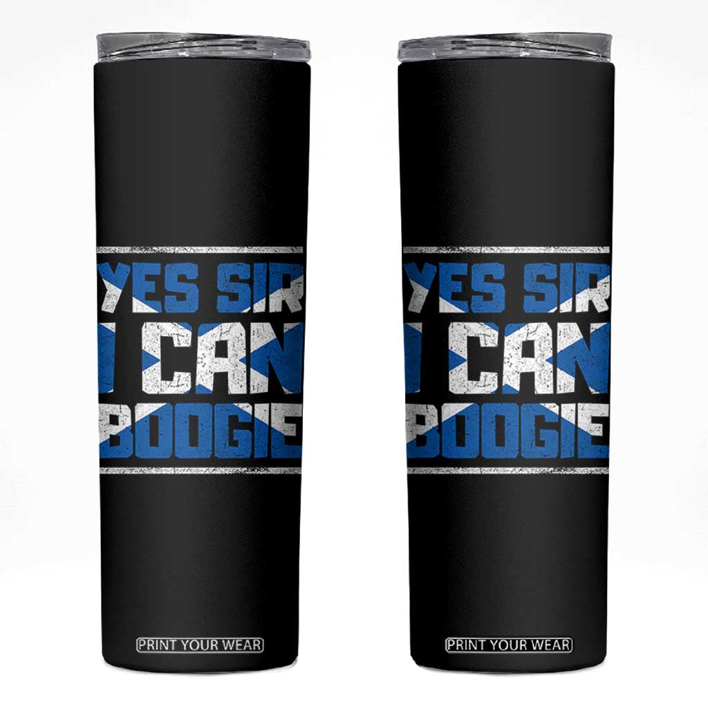 Funny Scottish Anthem Fan Saltire Flag Skinny Tumbler Yes Sir I Can Boogie Sports Style Scotland Football Supporters
