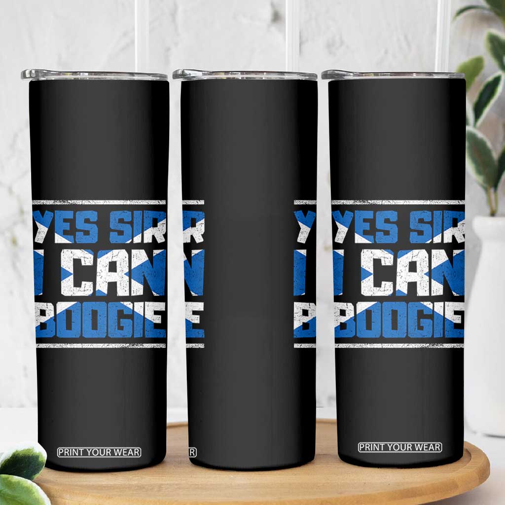 Funny Scottish Anthem Fan Saltire Flag Skinny Tumbler Yes Sir I Can Boogie Sports Style Scotland Football Supporters