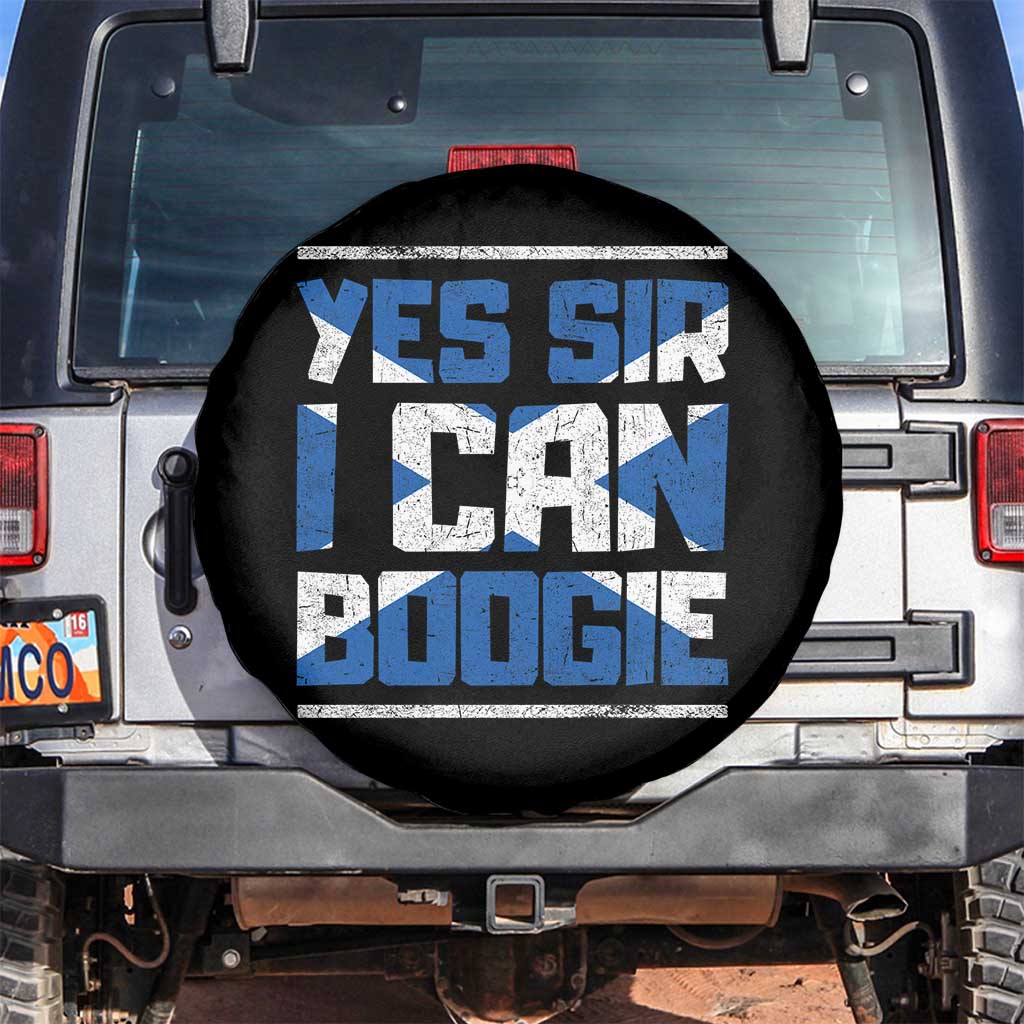 Funny Scottish Anthem Fan Saltire Flag Spare Tire Cover Yes Sir I Can Boogie Sports Style Scotland Football Supporters TS02 No hole Black Print Your Wear