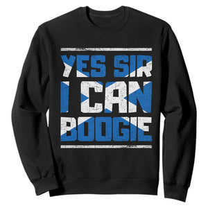 Funny Scottish Anthem Fan Saltire Flag Sweatshirt Yes Sir I Can Boogie Sports Style Scotland Football Supporters