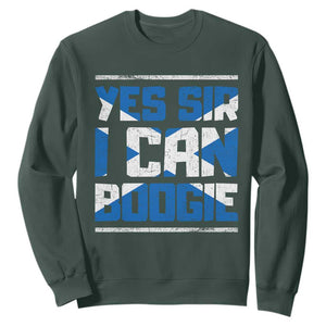 Funny Scottish Anthem Fan Saltire Flag Sweatshirt Yes Sir I Can Boogie Sports Style Scotland Football Supporters