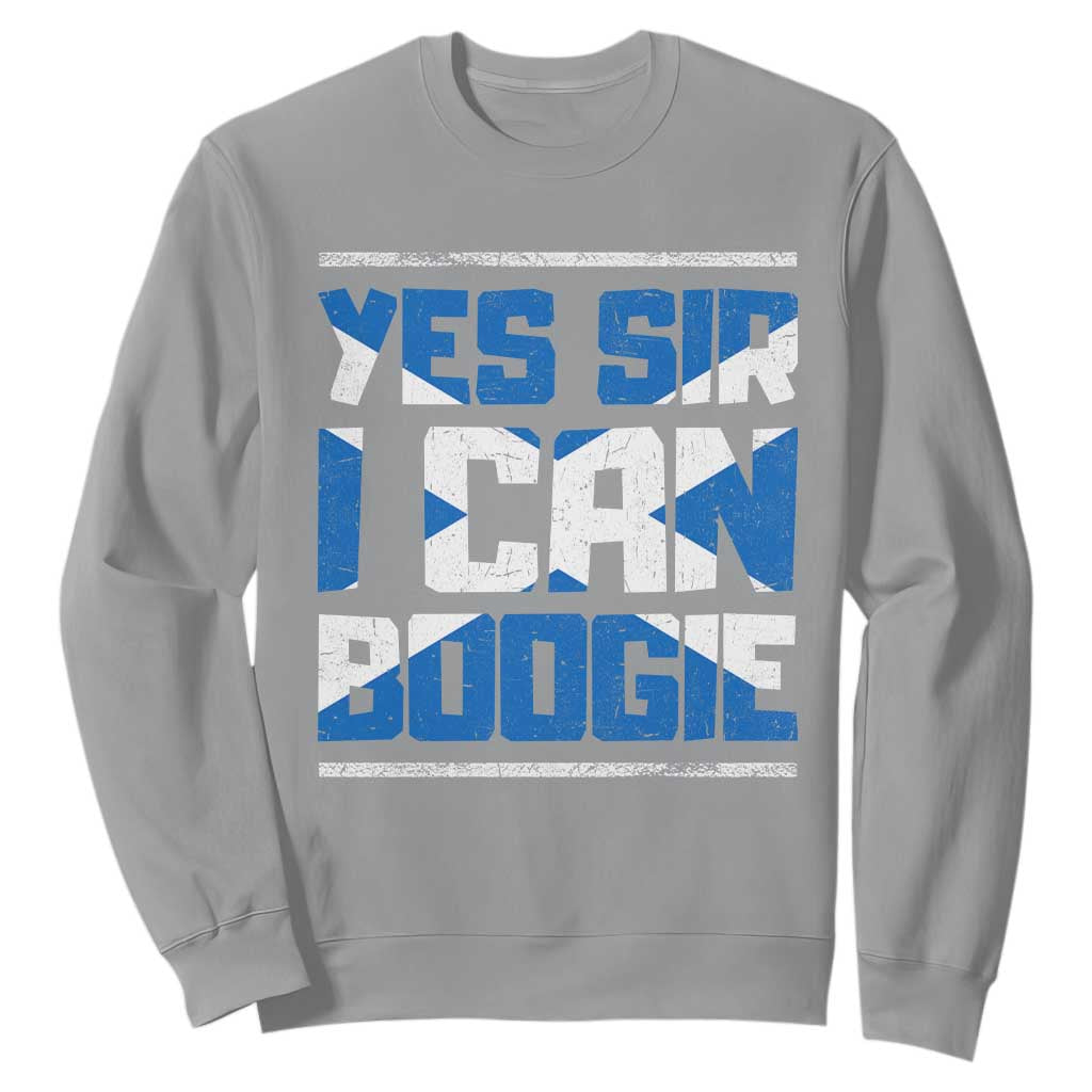 Funny Scottish Anthem Fan Saltire Flag Sweatshirt Yes Sir I Can Boogie Sports Style Scotland Football Supporters
