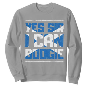 Funny Scottish Anthem Fan Saltire Flag Sweatshirt Yes Sir I Can Boogie Sports Style Scotland Football Supporters