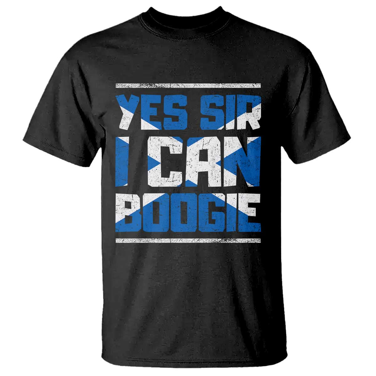 Funny Scottish Anthem Fan Saltire Flag T Shirt Yes Sir I Can Boogie Sports Style Scotland Football Supporters