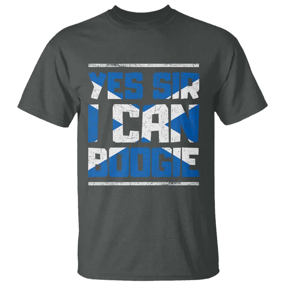 Funny Scottish Anthem Fan Saltire Flag T Shirt Yes Sir I Can Boogie Sports Style Scotland Football Supporters