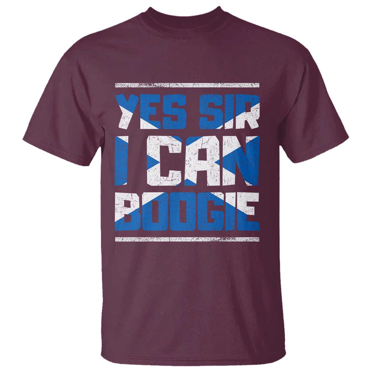 Funny Scottish Anthem Fan Saltire Flag T Shirt Yes Sir I Can Boogie Sports Style Scotland Football Supporters