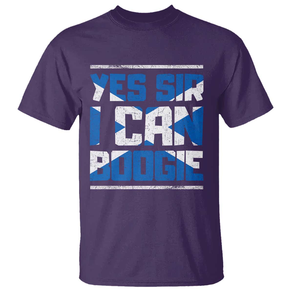 Funny Scottish Anthem Fan Saltire Flag T Shirt Yes Sir I Can Boogie Sports Style Scotland Football Supporters