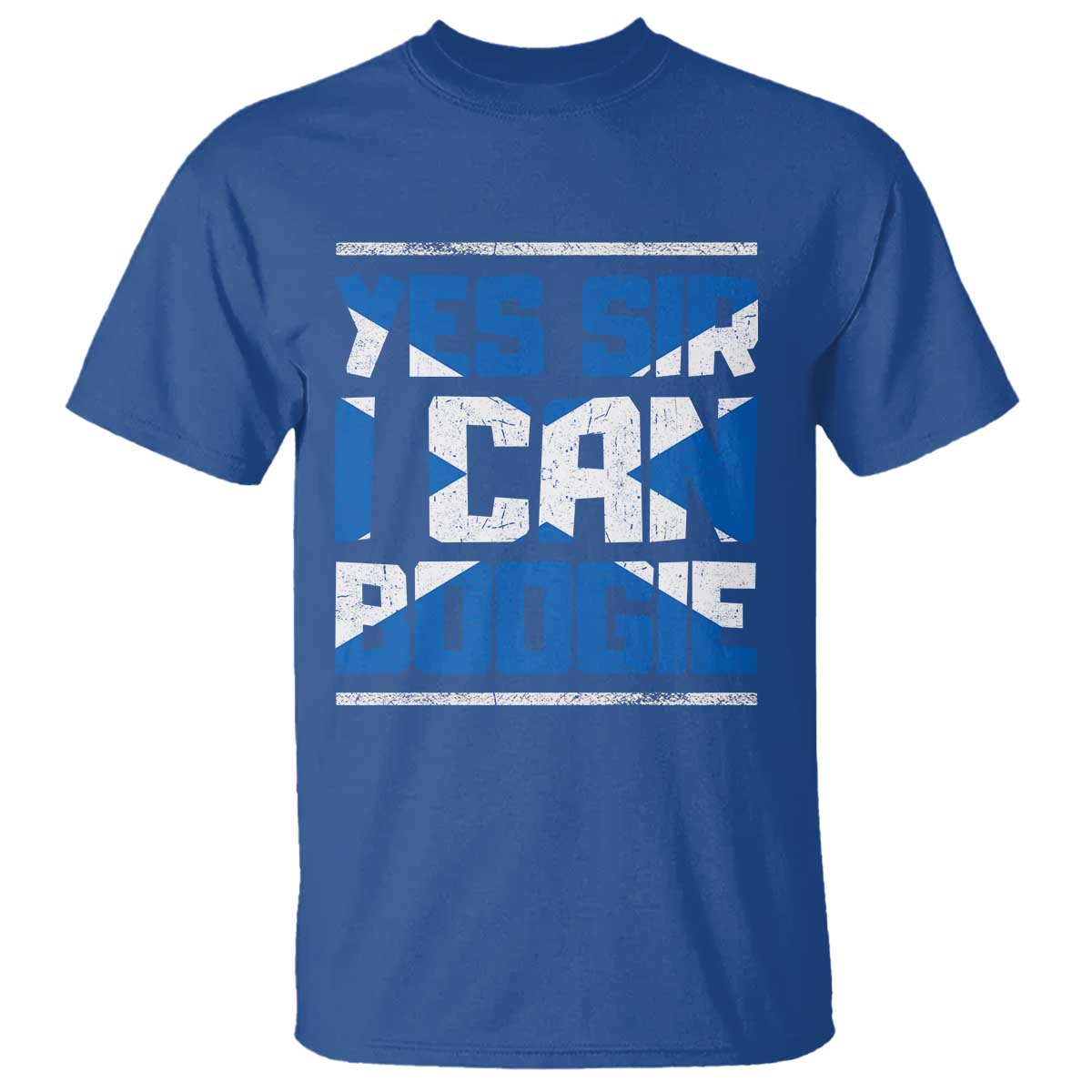 Funny Scottish Anthem Fan Saltire Flag T Shirt Yes Sir I Can Boogie Sports Style Scotland Football Supporters
