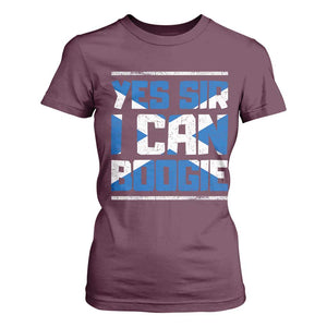Funny Scottish Anthem Fan Saltire Flag T Shirt For Women Yes Sir I Can Boogie Sports Style Scotland Football Supporters