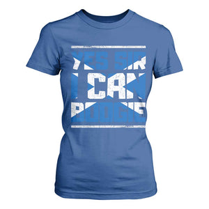 Funny Scottish Anthem Fan Saltire Flag T Shirt For Women Yes Sir I Can Boogie Sports Style Scotland Football Supporters