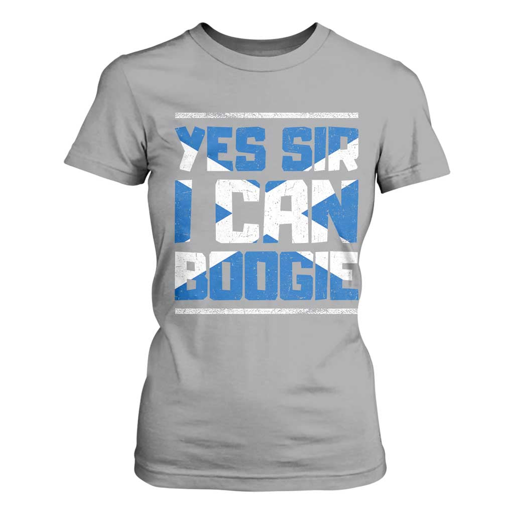 Funny Scottish Anthem Fan Saltire Flag T Shirt For Women Yes Sir I Can Boogie Sports Style Scotland Football Supporters