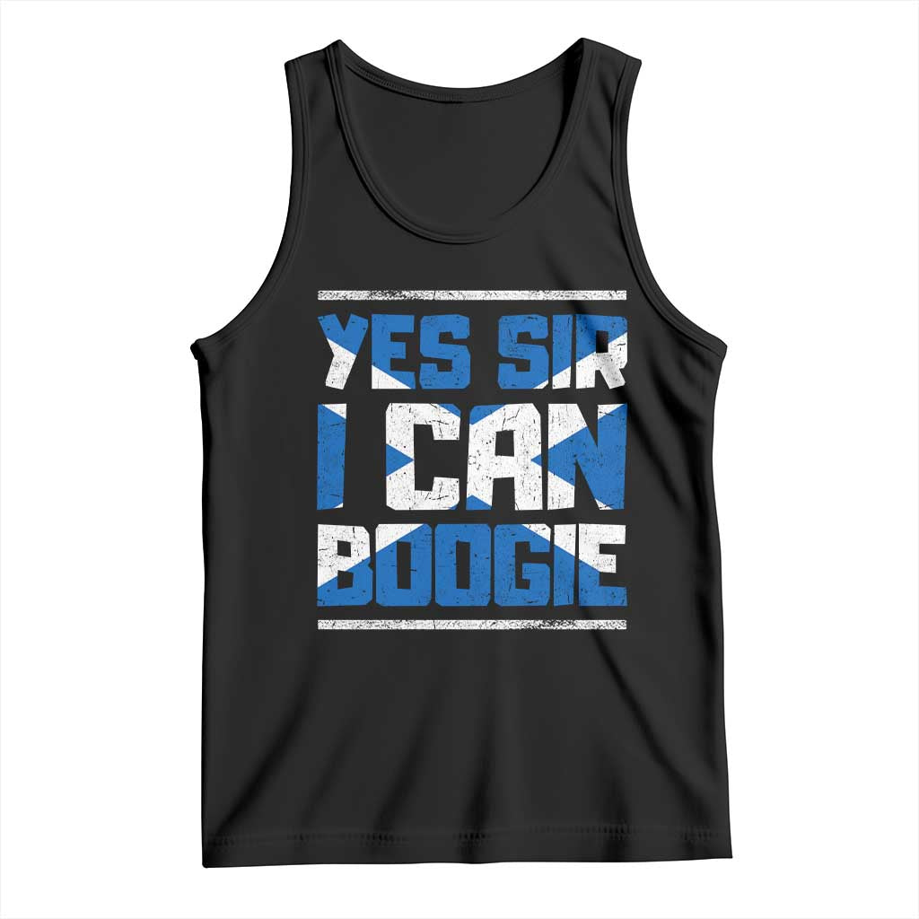 Funny Scottish Anthem Fan Saltire Flag Tank Top Yes Sir I Can Boogie Sports Style Scotland Football Supporters