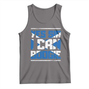 Funny Scottish Anthem Fan Saltire Flag Tank Top Yes Sir I Can Boogie Sports Style Scotland Football Supporters