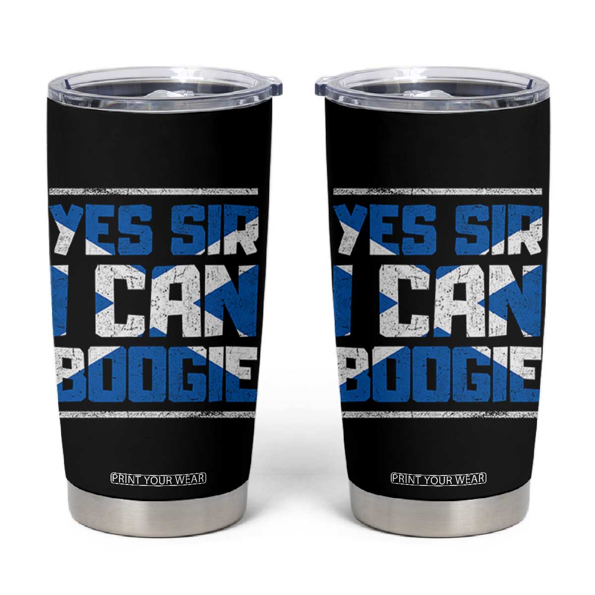 Funny Scottish Anthem Fan Saltire Flag Tumbler Cup Yes Sir I Can Boogie Sports Style Scotland Football Supporters
