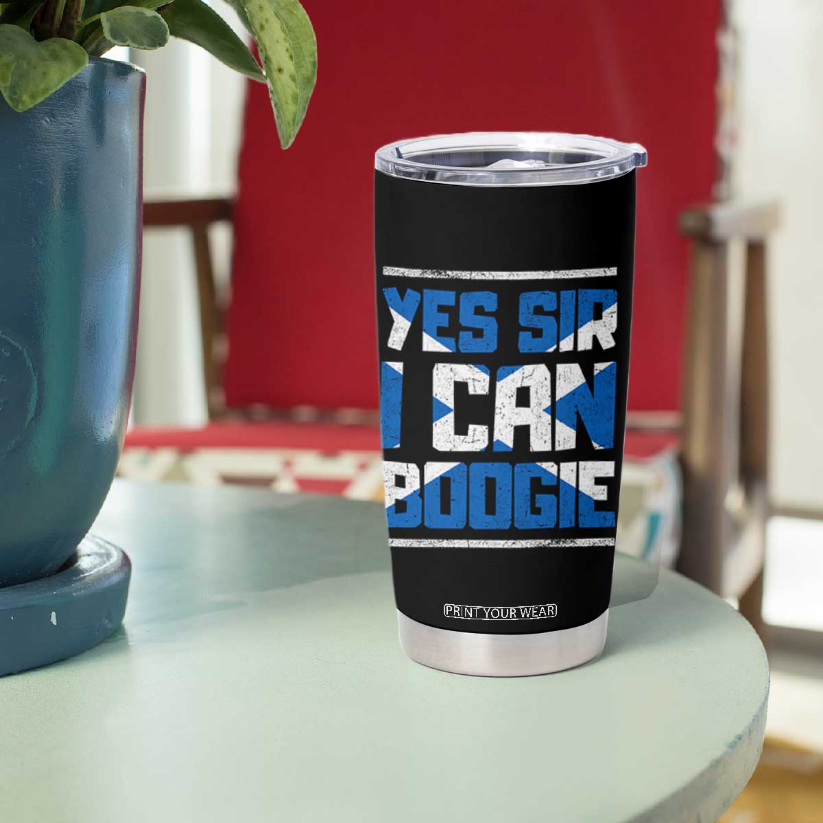 Funny Scottish Anthem Fan Saltire Flag Tumbler Cup Yes Sir I Can Boogie Sports Style Scotland Football Supporters