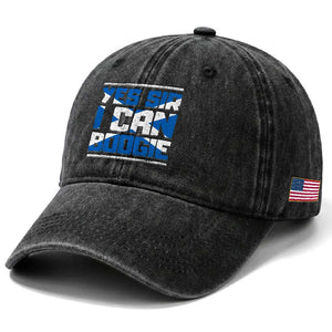 Funny Scottish Anthem Fan Saltire Flag Washed Cotton Baseball Cap Yes Sir I Can Boogie Sports Style Scotland Football Supporters
