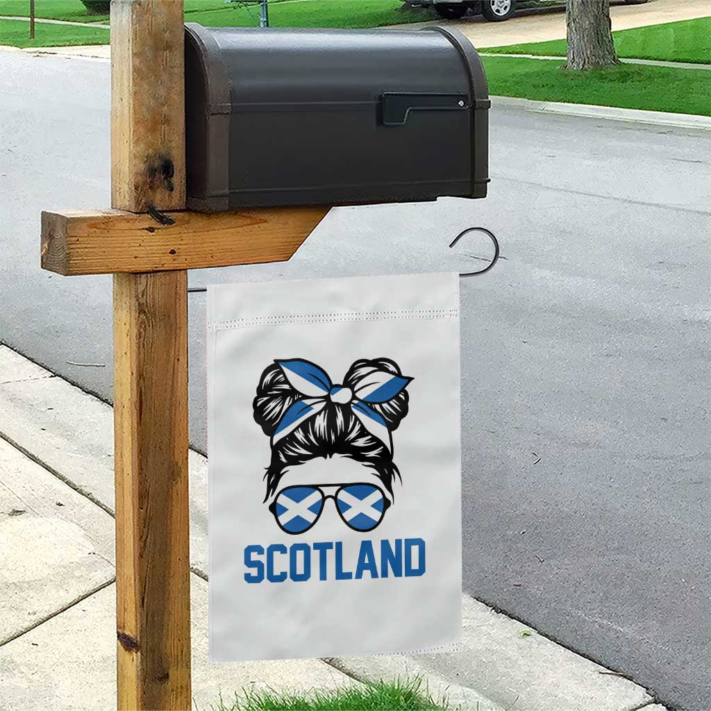 Scotland Messy Bun Hair Saltire Flag Ribbon Bow Garden Flag Scottish Pride for Girls Women
