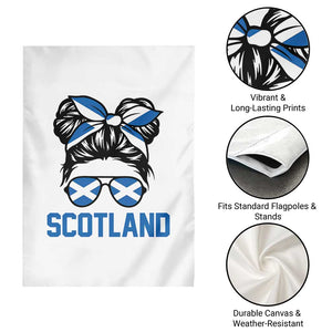 Scotland Messy Bun Hair Saltire Flag Ribbon Bow Garden Flag Scottish Pride for Girls Women