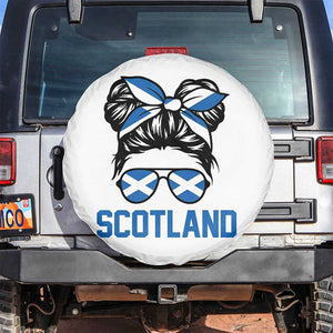 Scotland Messy Bun Hair Saltire Flag Ribbon Bow Spare Tire Cover Scottish Pride for Girls Women