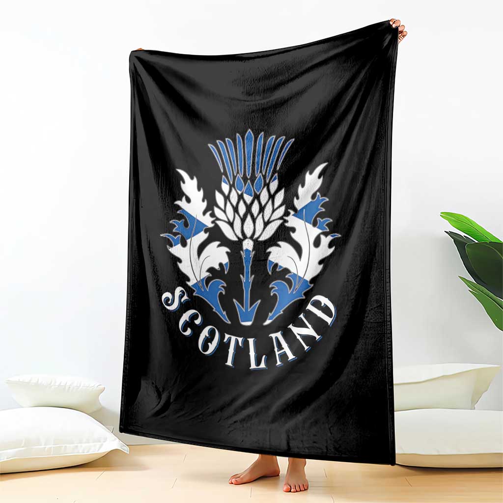 Scotland Thistle Floral Emblem Throw Blanket Stylized Gothic Heraldry Scottish Heritage Pride
