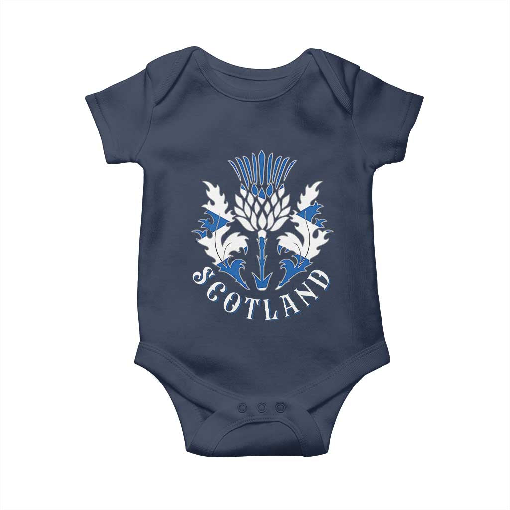 Scotland Thistle Floral Emblem Baby Onesie Stylized Gothic Heraldry Scottish Heritage Pride