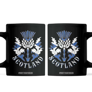 Scotland Thistle Floral Emblem Coffee Mug Stylized Gothic Heraldry Scottish Heritage Pride