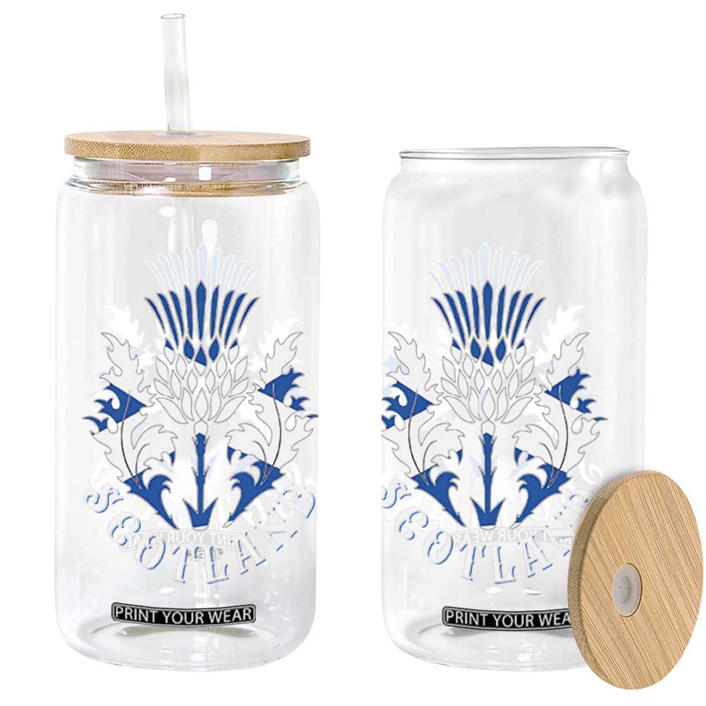 Scotland Thistle Floral Emblem Glass Can Stylized Gothic Heraldry Scottish Heritage Pride