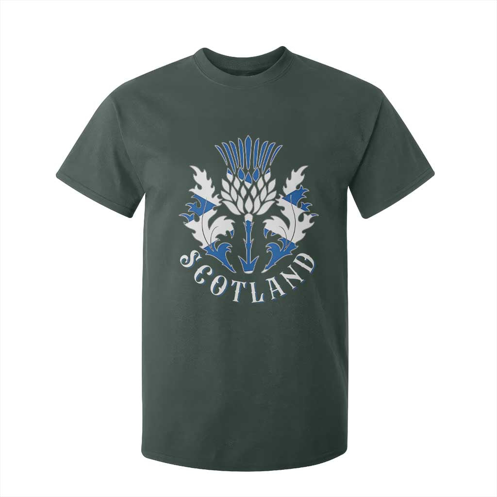 Scotland Thistle Floral Emblem T Shirt For Kid Stylized Gothic Heraldry Scottish Heritage Pride
