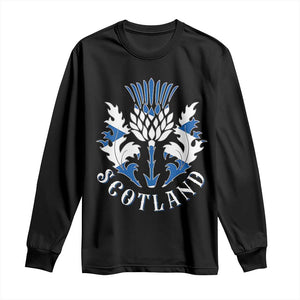 Scotland Thistle Floral Emblem Long Sleeve Shirt Stylized Gothic Heraldry Scottish Heritage Pride